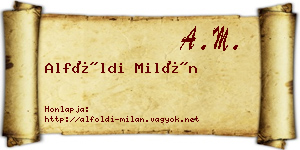 Alföldi Milán névjegykártya