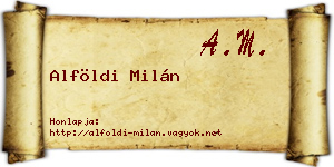 Alföldi Milán névjegykártya