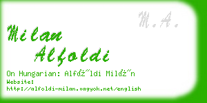 milan alfoldi business card